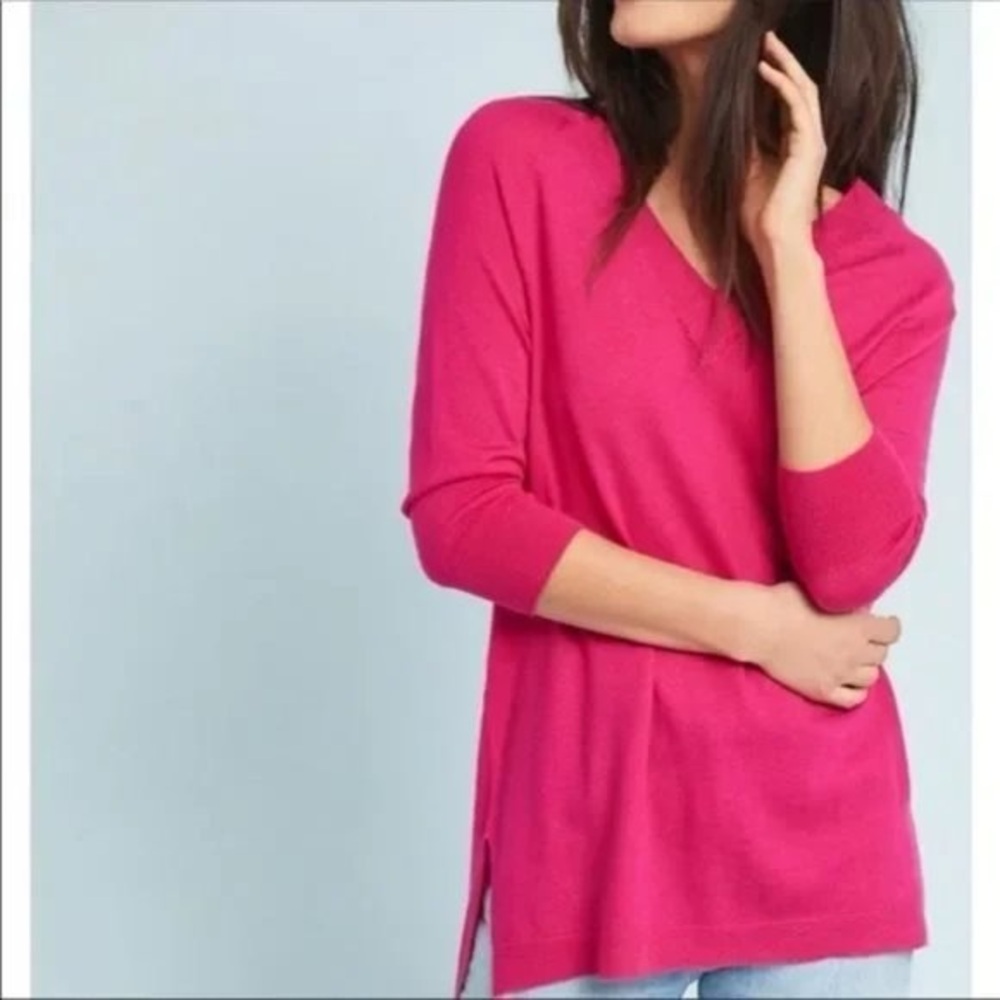 Anthropologie Pink Crew Neck Sweater